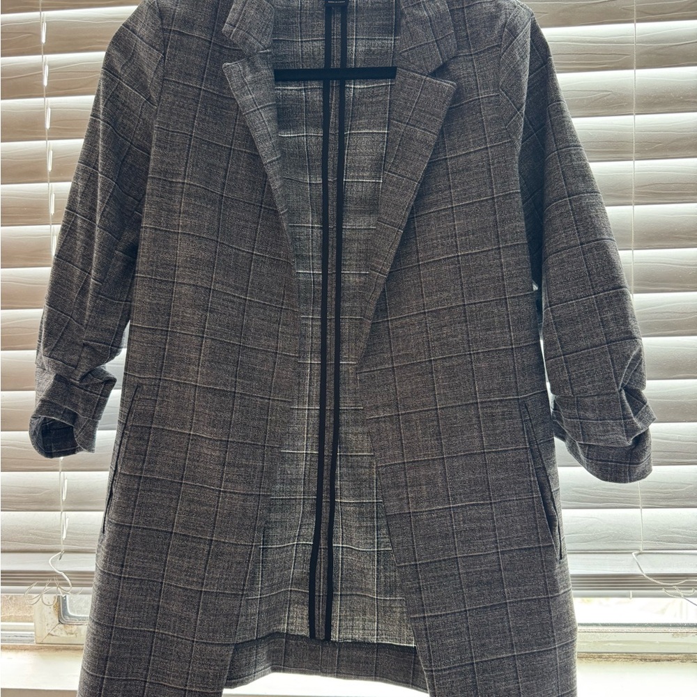 Rachel Zoe Charcoal Plaid Blazer